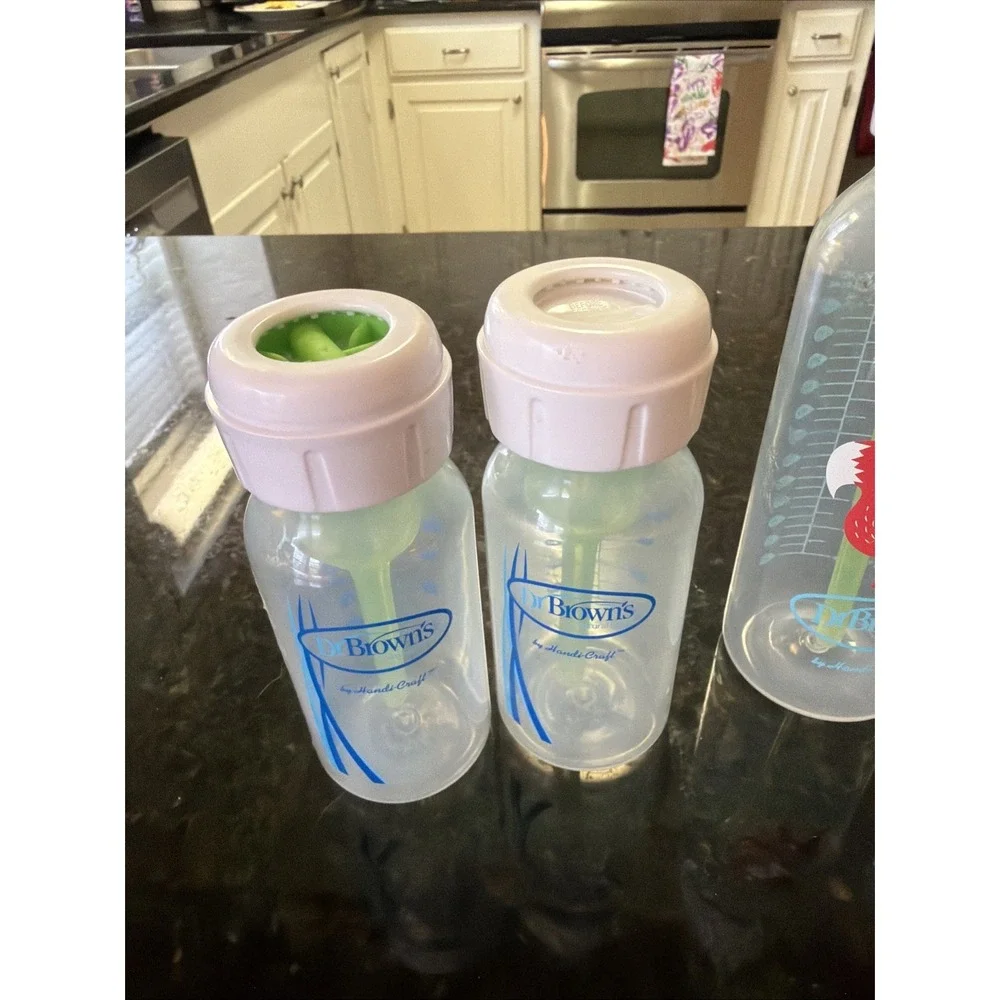 Dr.‎ Brown's Baby Bottle Lot Of 4 No Nipples Infant Feeding w/parts